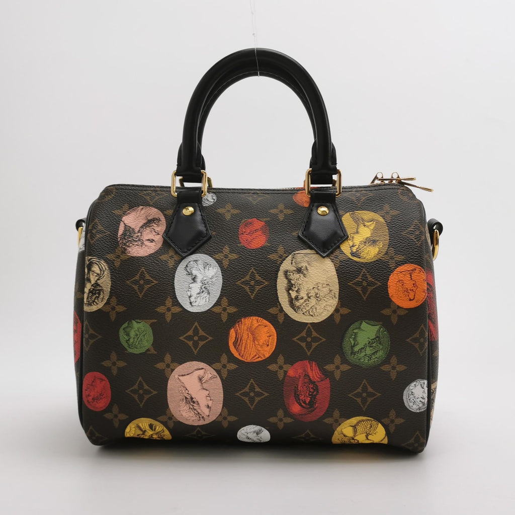 Louis Vuitton Speedy 25 Bandouliere Fornasetti Louvre Stamps