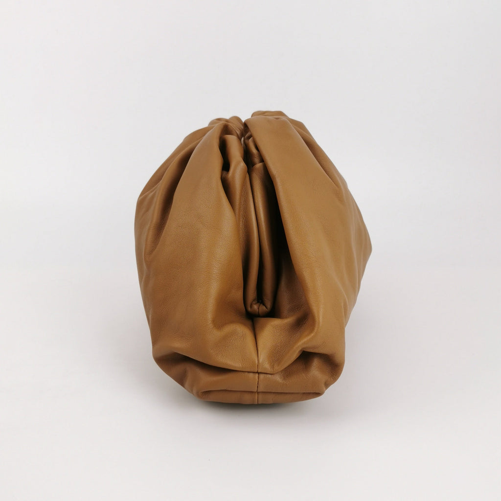 Bottega Veneta Pouch Calfskin Leather Caramel Brown Large