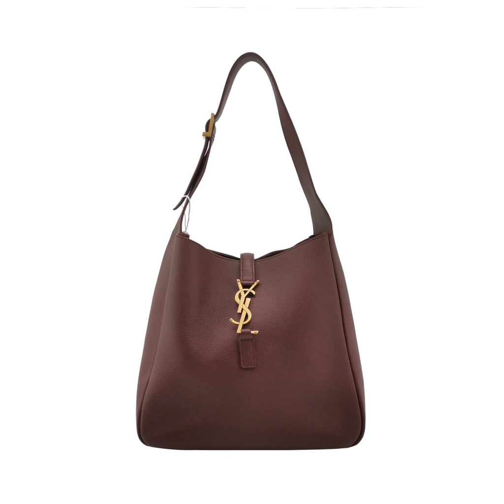 Yves Saint Laurent YSL Le 5 A 7 Hobo Small Burgundy Calfskin Shoulder Bag