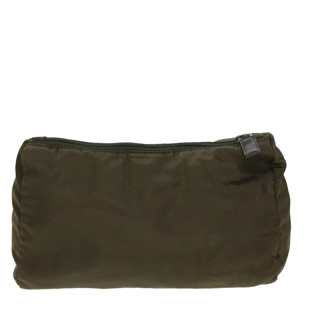 PRADA Pouch Nylon Khaki 80183