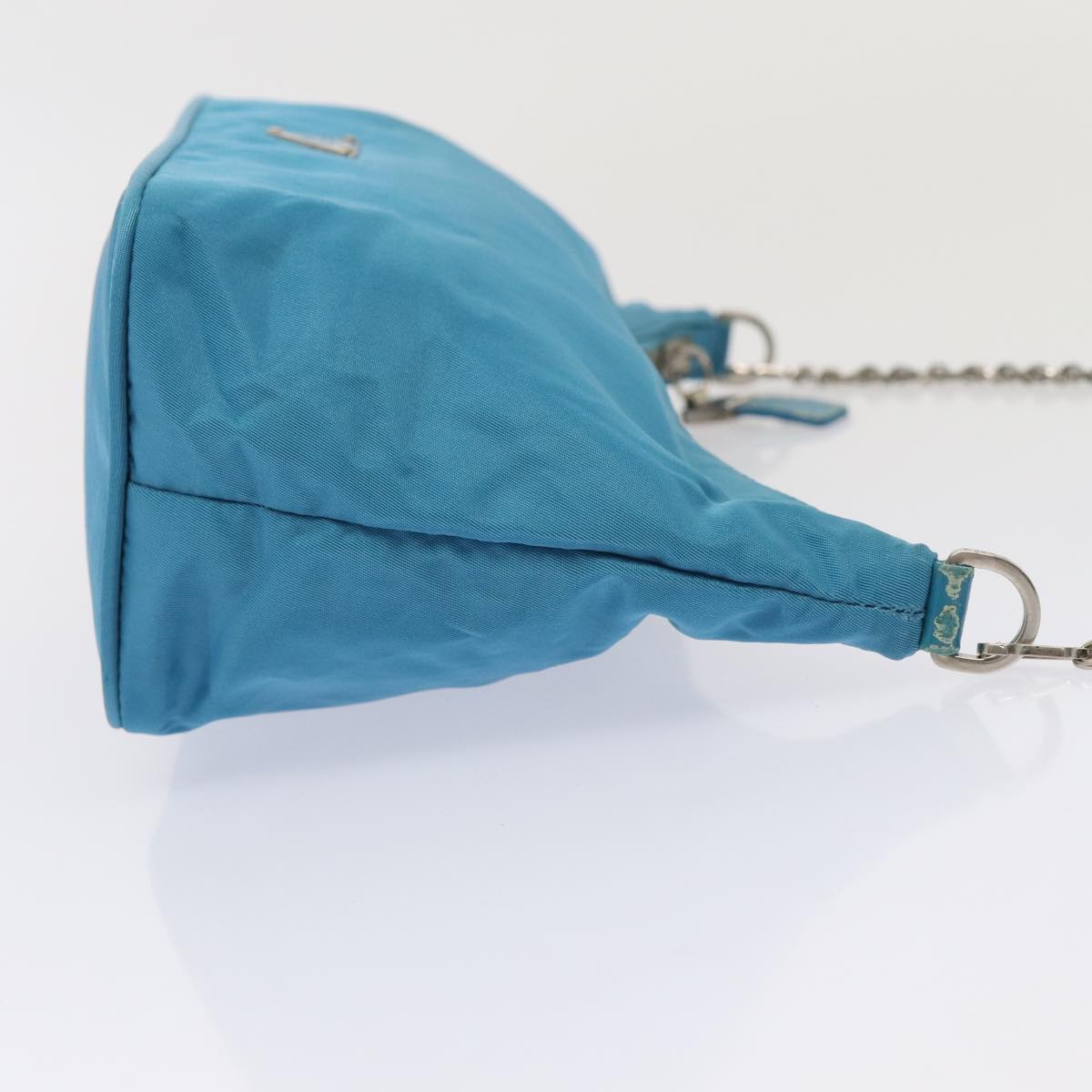 PRADA Chain Shoulder Bag Nylon Light Blue 80225