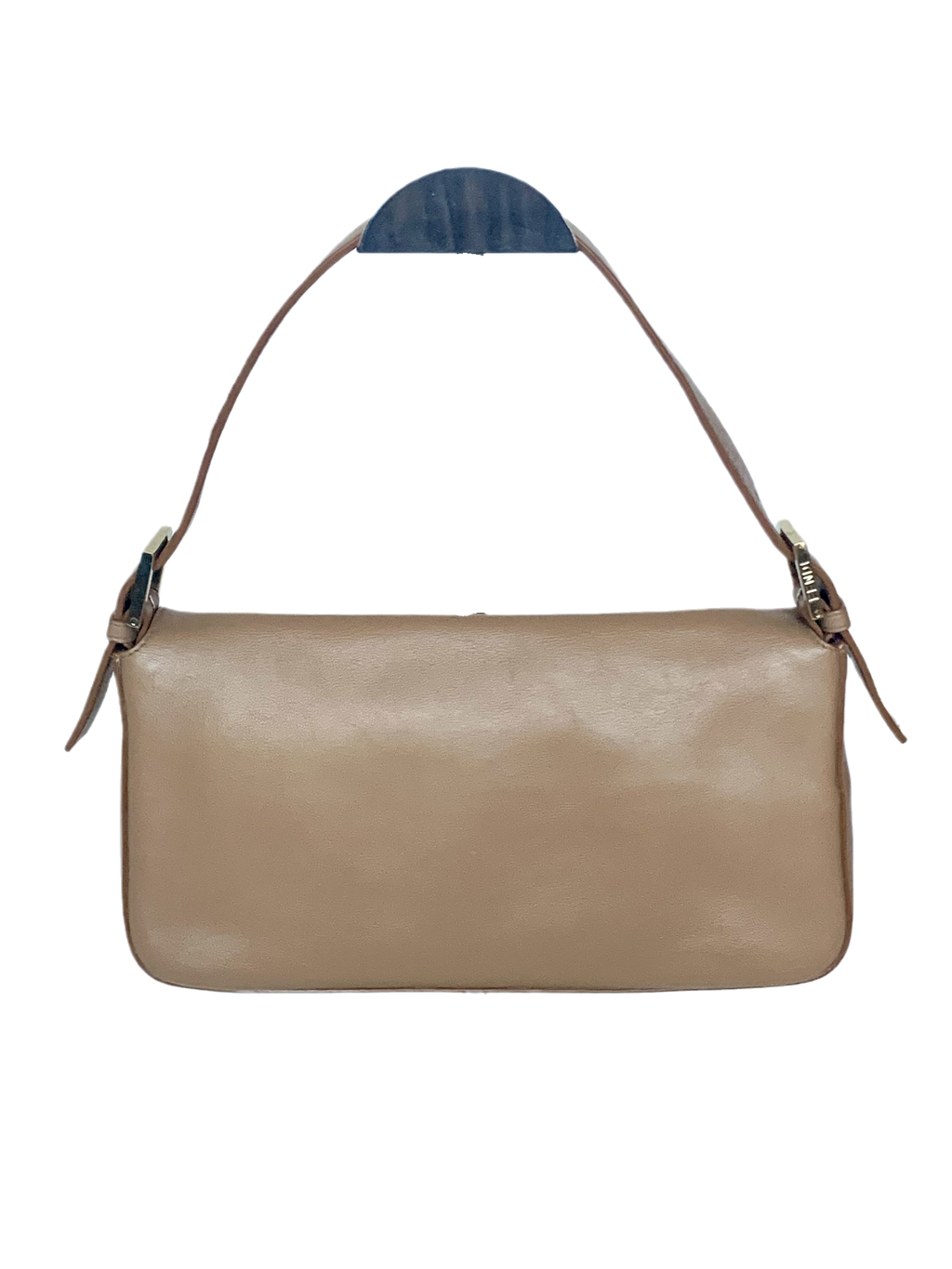 Fendi Baguette Beige Leather with Gold Studded Metal Buckle