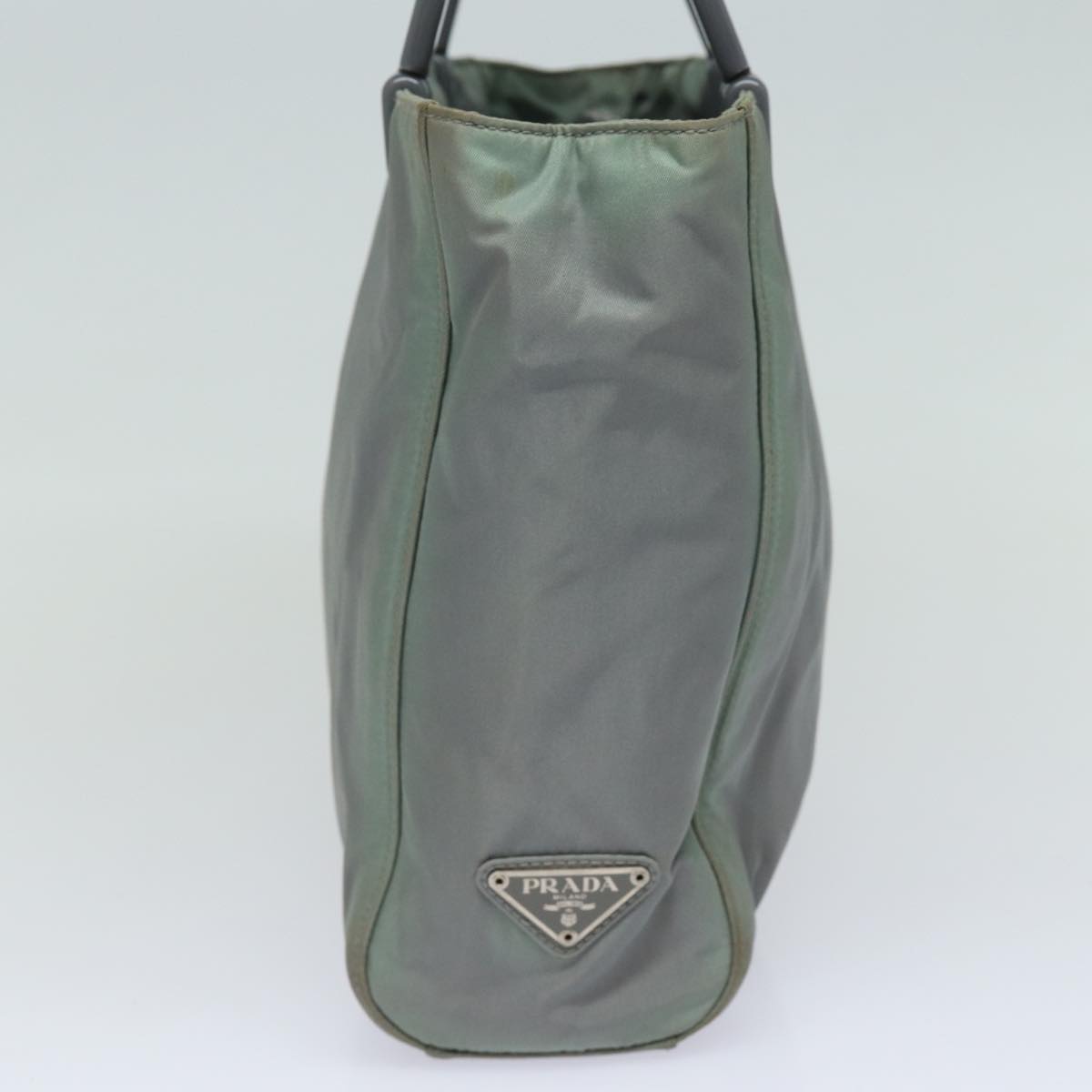 PRADA Hand Bag Nylon Gray 81833