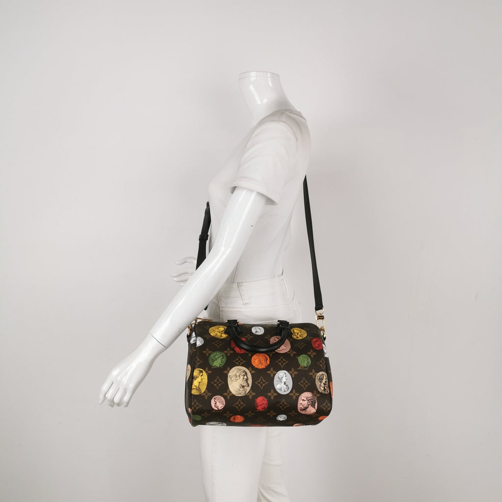 Louis Vuitton Speedy 25 Bandouliere Fornasetti Louvre Stamps