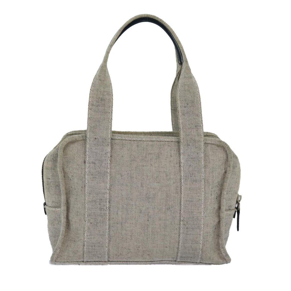 PRADA Hand Bag Canvas Gray 82074