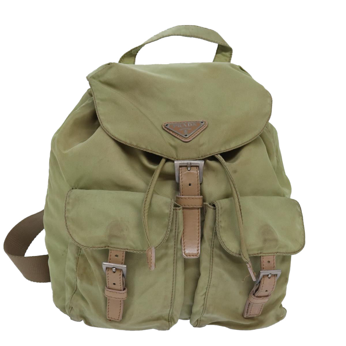 PRADA Backpack Nylon Khaki 82104