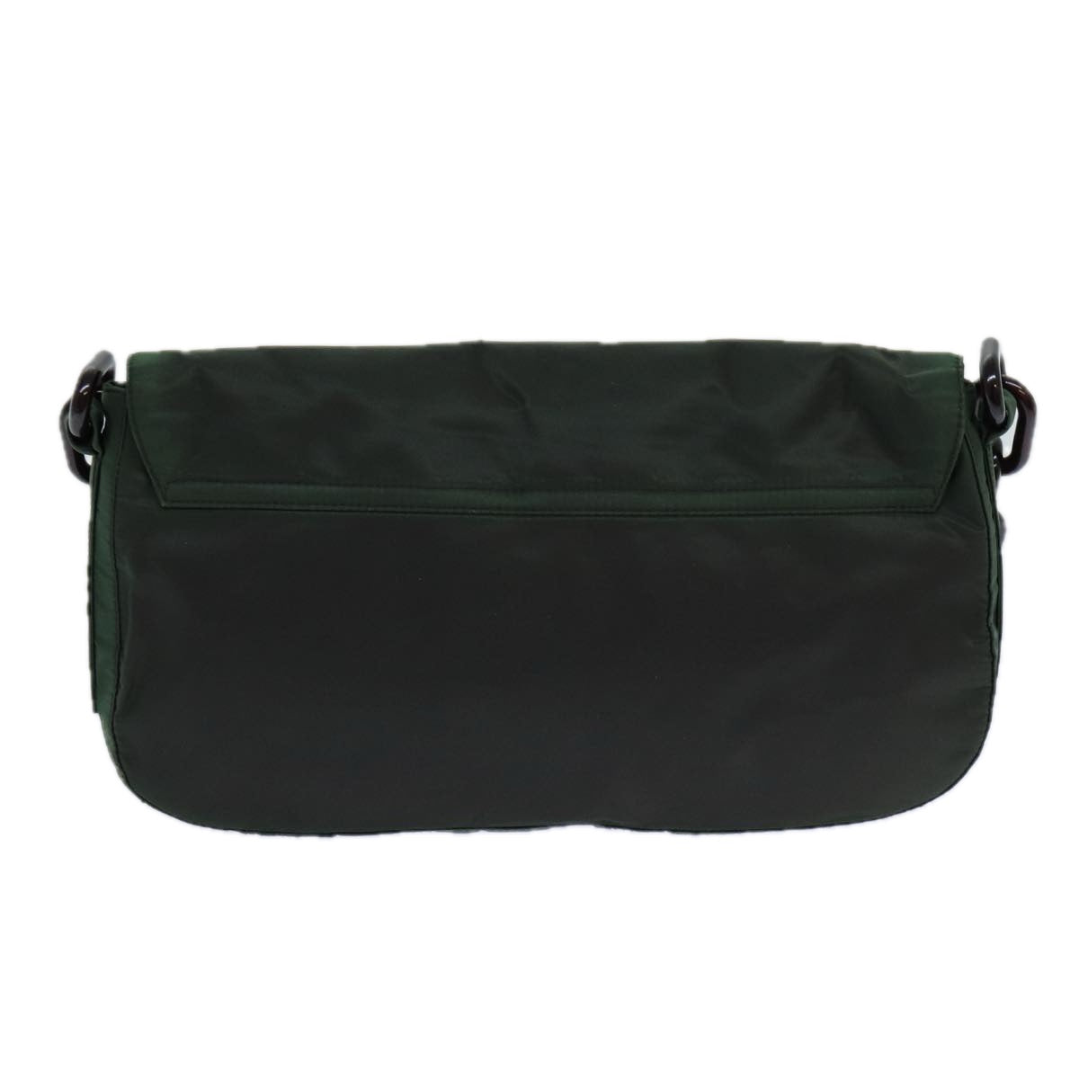 PRADA Chain Shoulder Bag Nylon Green 82275