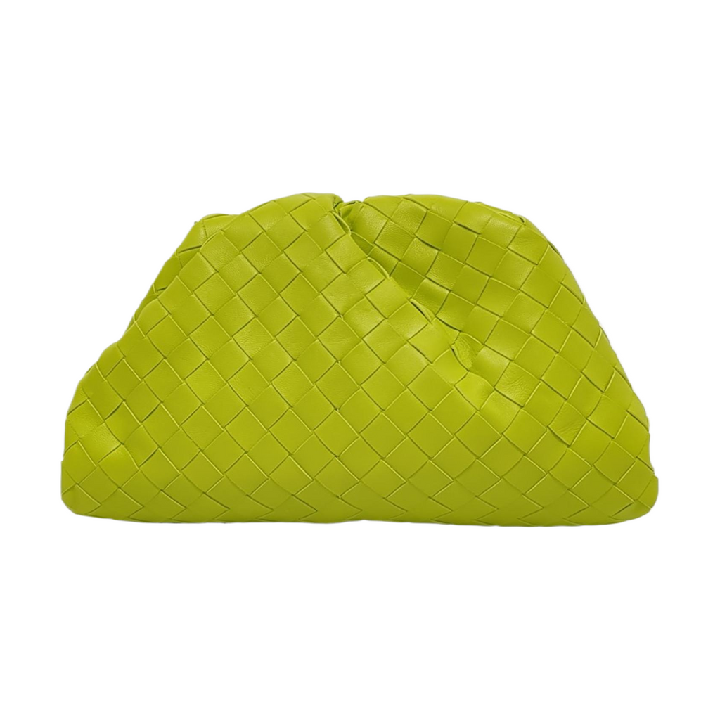 Bottega Veneta Pouch Large Intrecciato Calfskin Leather Neon Yellow