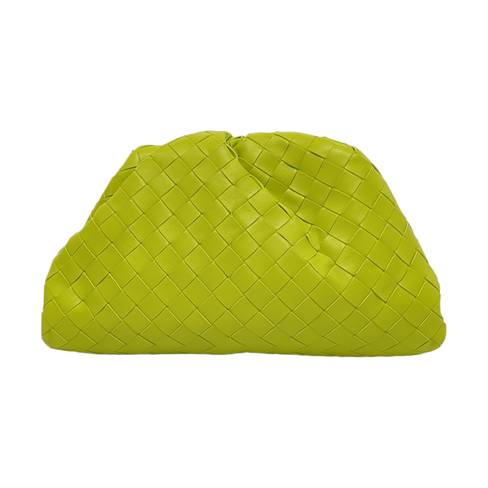 Bottega Veneta Pouch Large Intrecciato Calfskin Leather Neon Yellow