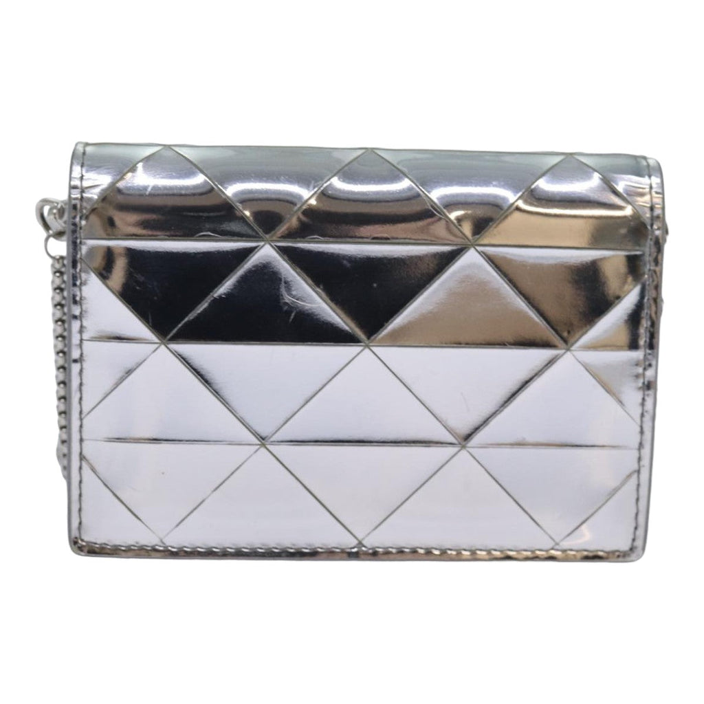 PRADA Shoulder Pouch Triangle Panel Silver 84299