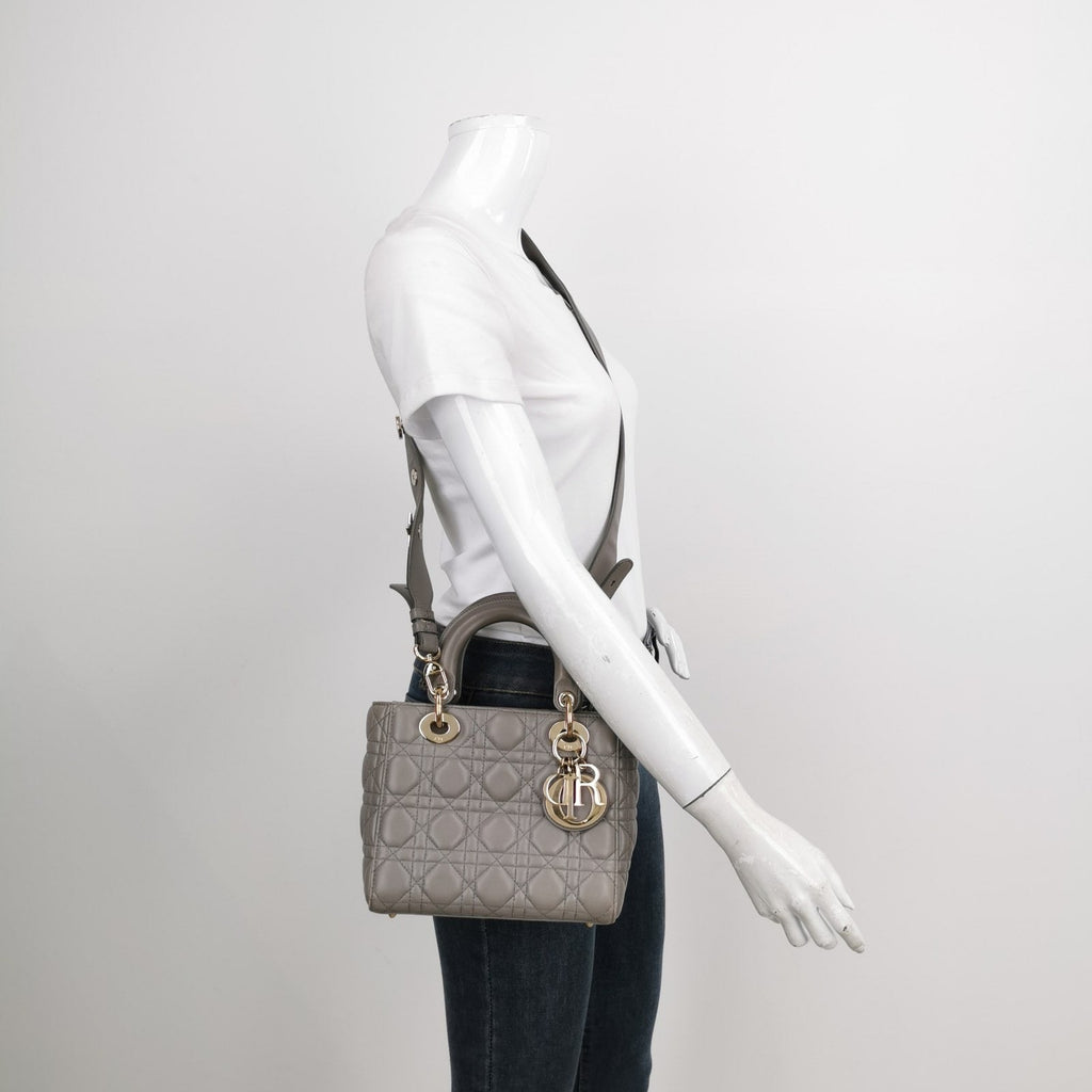 Lady Dior ABCdior 2017 Grey Cannage Lambskin Leather Handbag