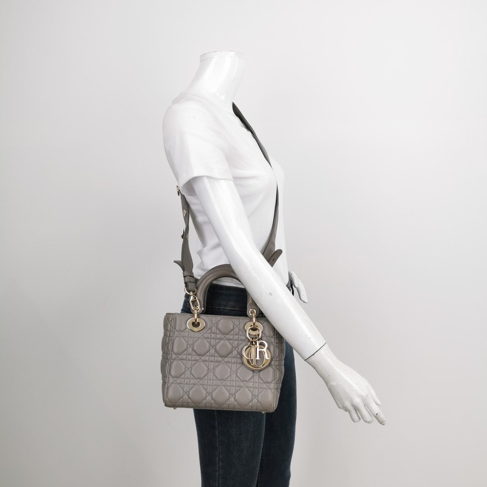 Lady Dior ABCdior 2017 Grey Cannage Lambskin Leather Handbag