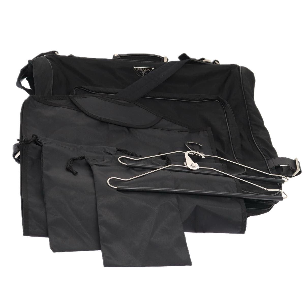 PRADA Garment Cover Nylon Black Silver 84549