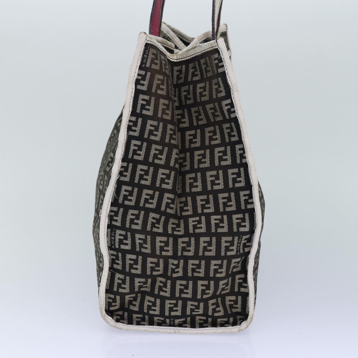 FENDI Zucchino Canvas Tote Bag Brown Gold 84553