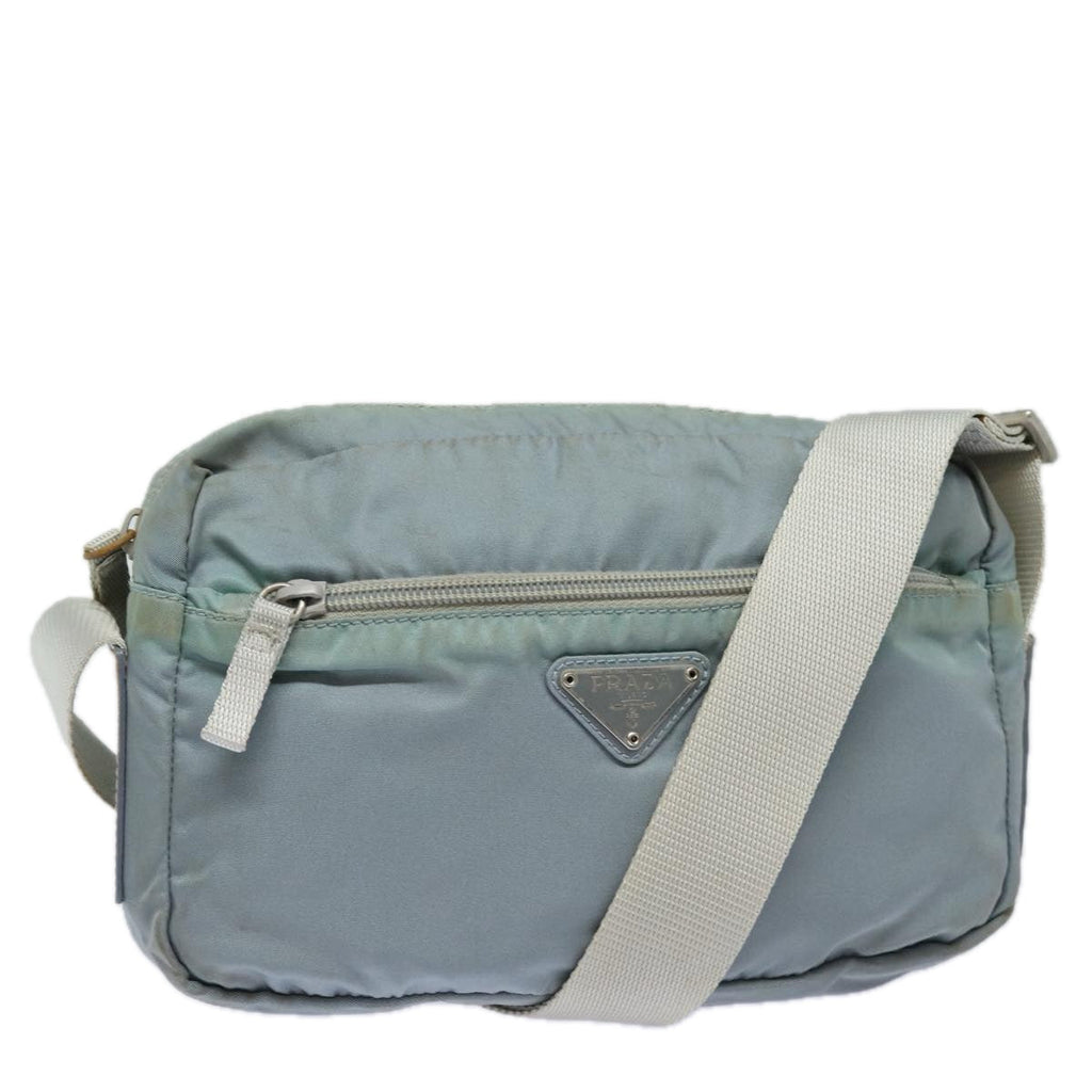 PRADA Shoulder Bag Nylon Light Blue Silver 84645
