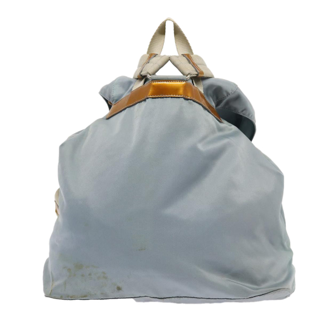 PRADA Backpack Nylon Light Blue Silver 84646