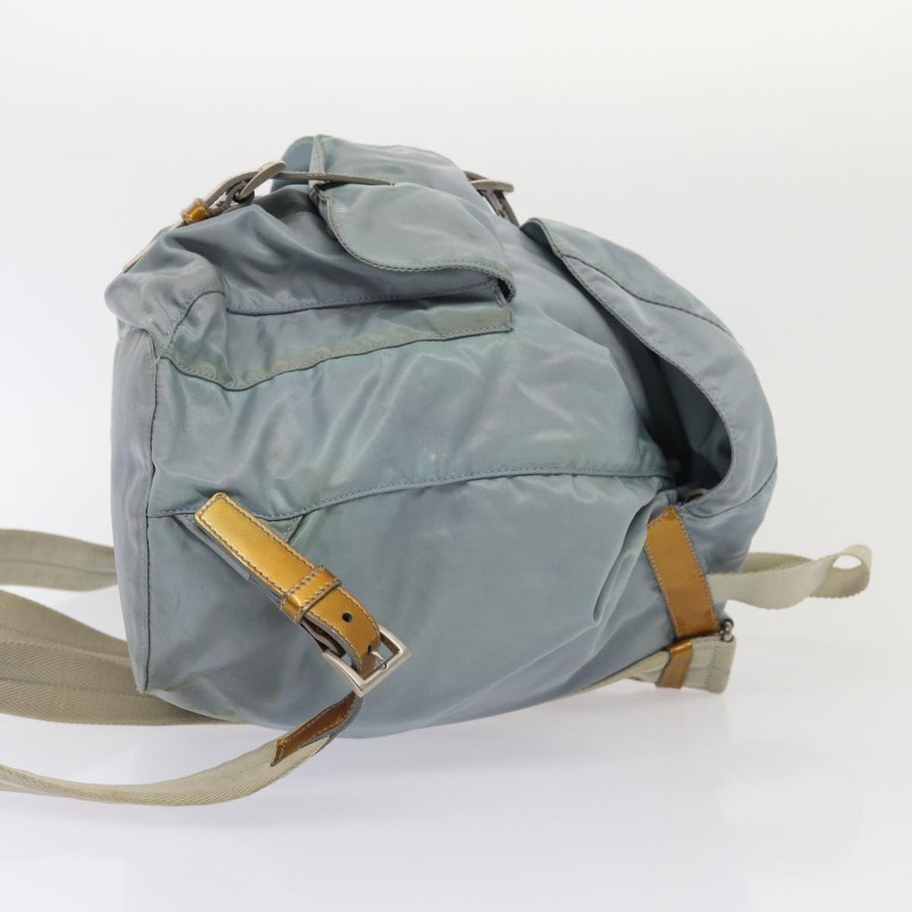 PRADA Backpack Nylon Light Blue Silver 84646