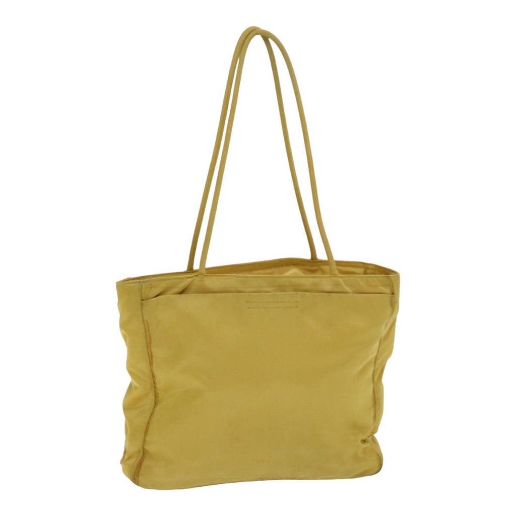 PRADA Tote Bag Nylon Yellow Silver 84670