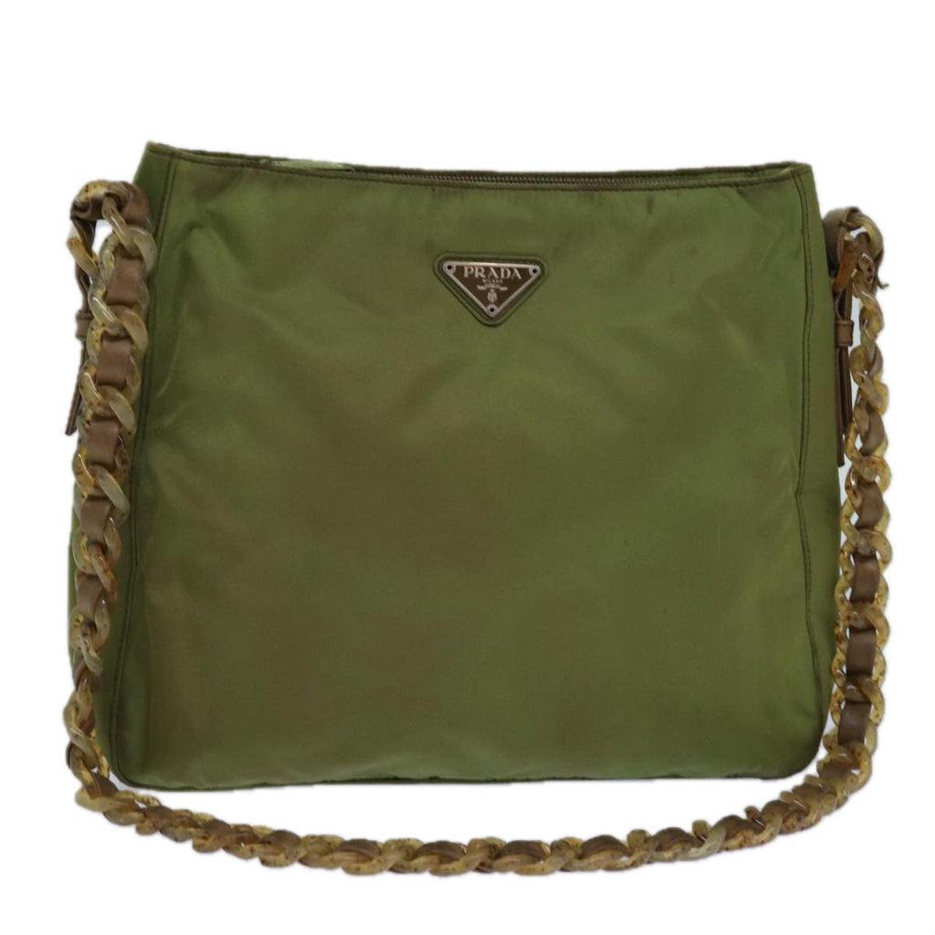 PRADA Shoulder Bag Nylon Khaki 85288