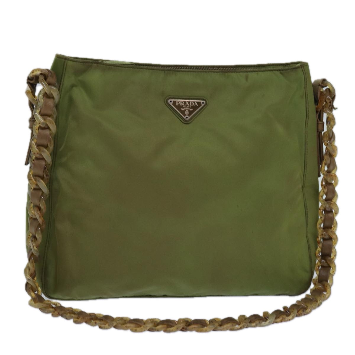 PRADA Shoulder Bag Nylon Khaki 85288