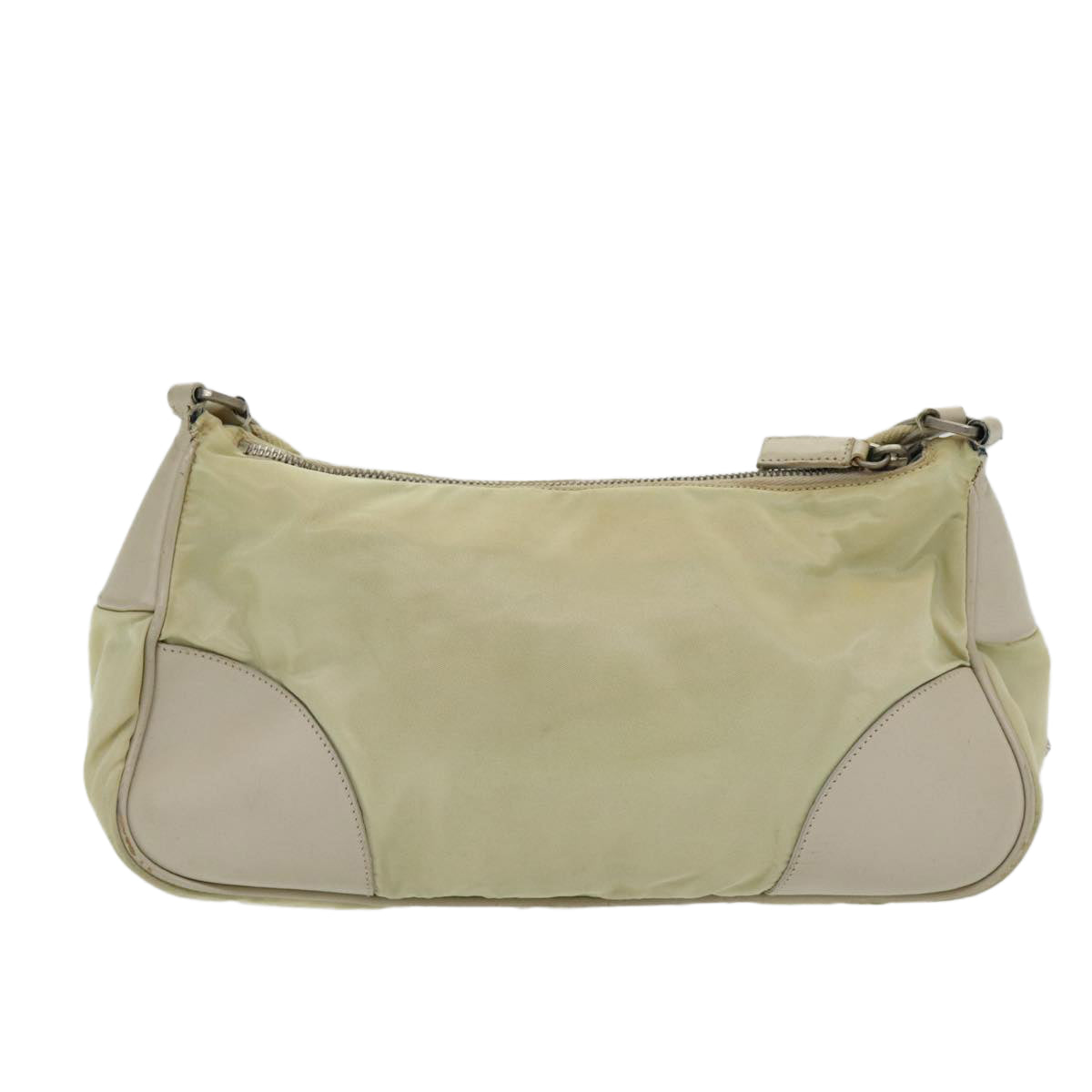 PRADA Shoulder Bag Nylon White Silver 85399