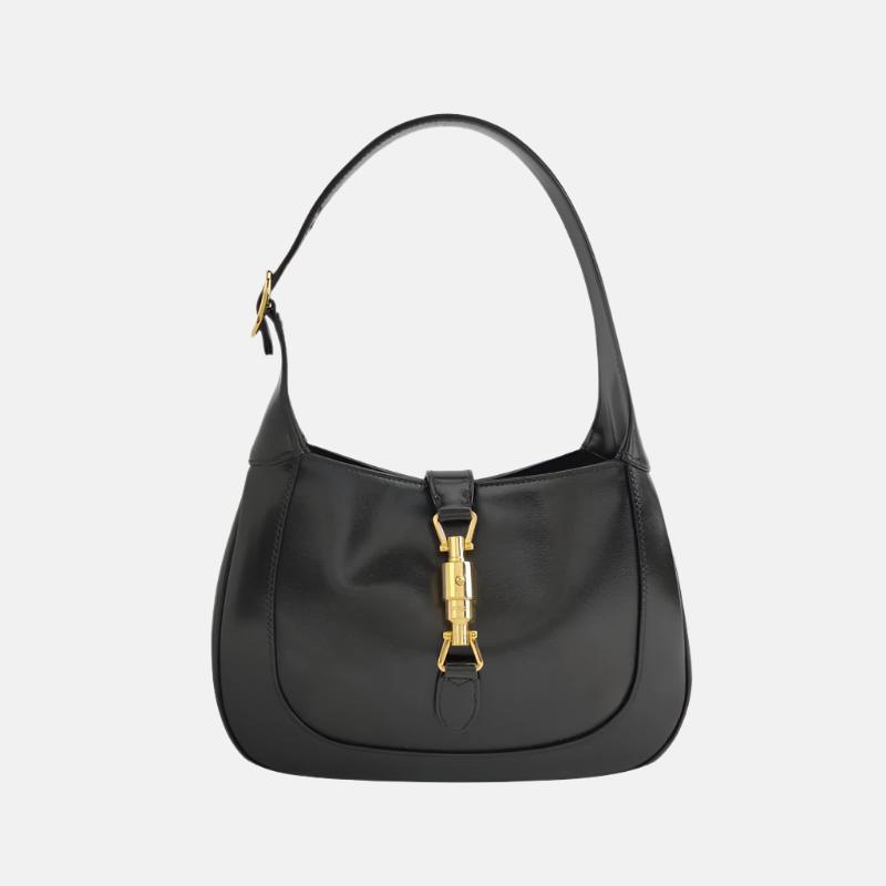 Gucci Jackie 1961 Black Leather Bag Small Piston Lock without Strap