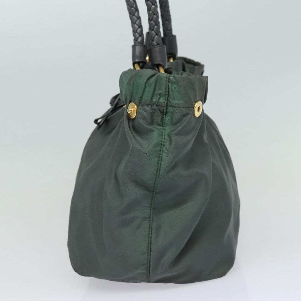 PRADA Hand Bag Nylon 2way Khaki Gold 85700