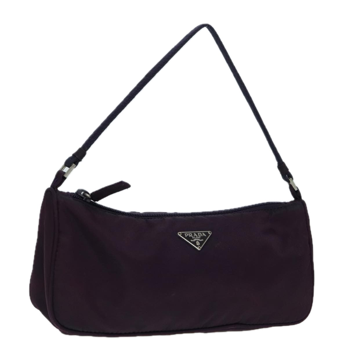 PRADA Accessory Pouch Nylon Purple Silver 86169