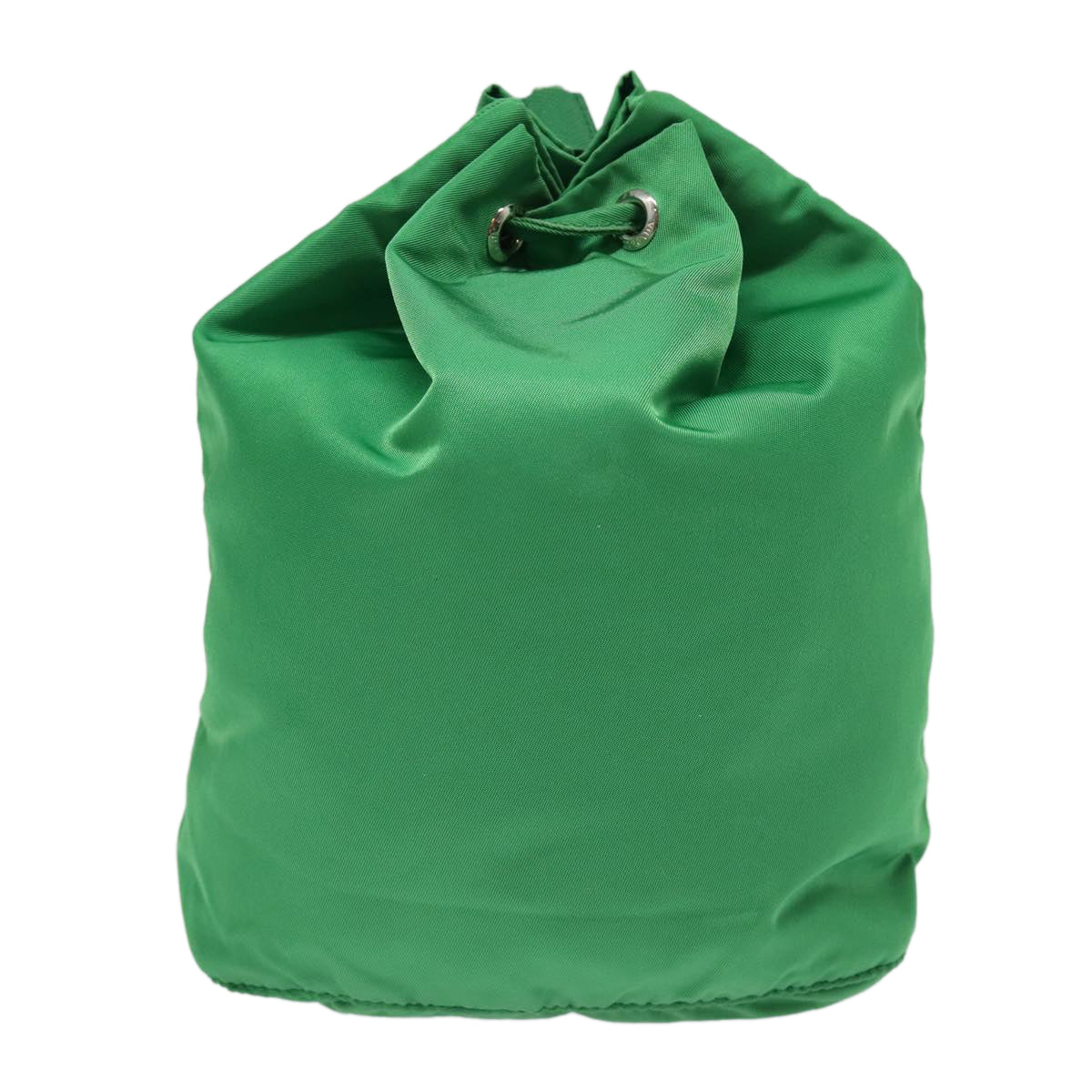 PRADA Drawstring Pouch Nylon Green Silver 86300V