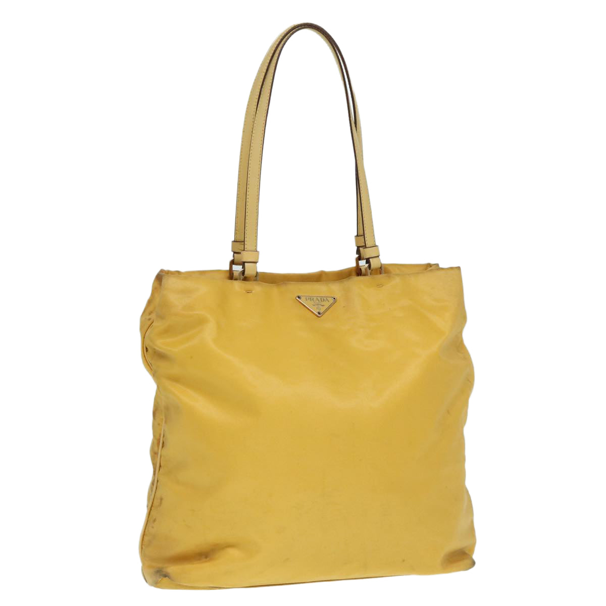 PRADA Tote Bag Nylon Yellow Gold 87177