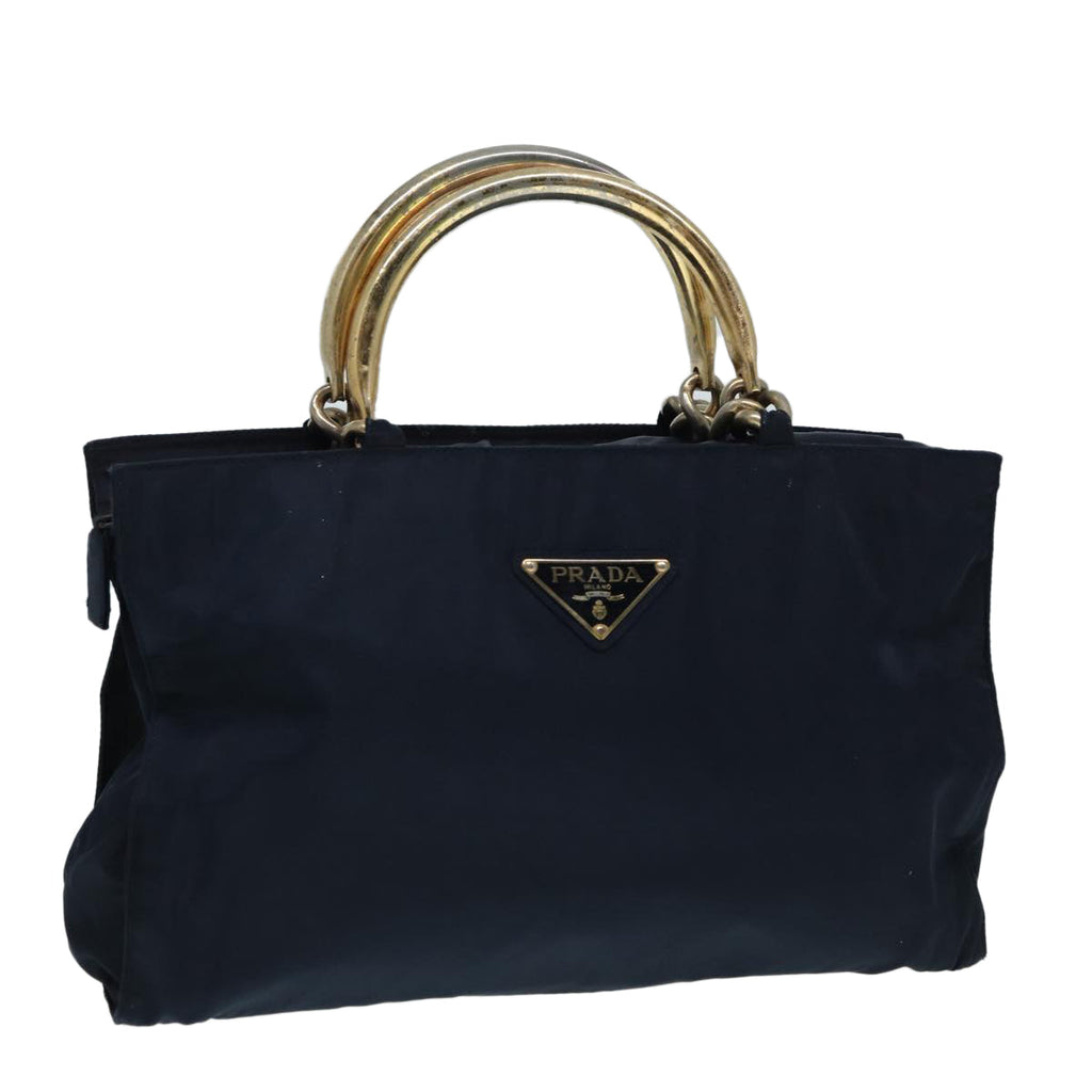 PRADA Hand Bag Nylon Navy 87347