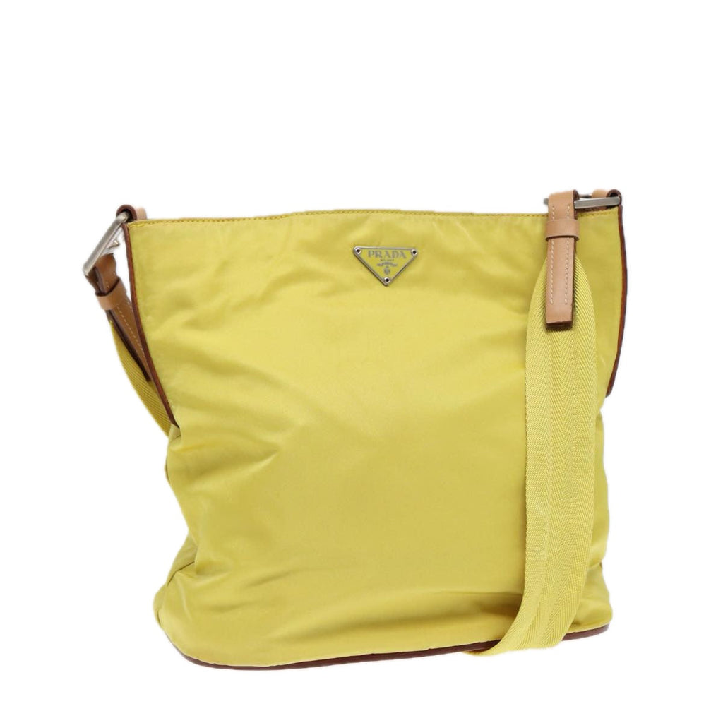 PRADA Shoulder Bag Nylon Yellow 87348