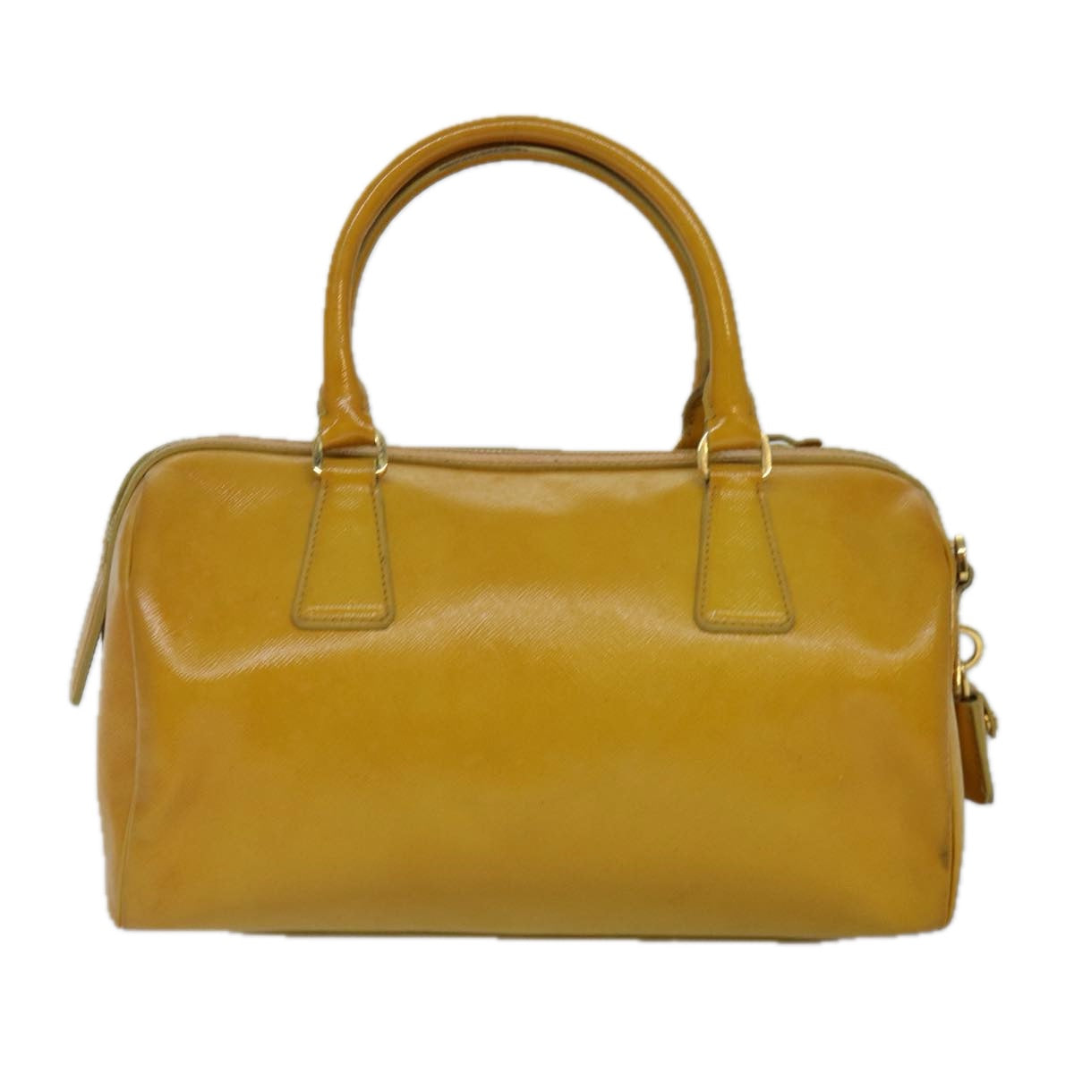 PRADA Hand Bag Safiano leather 2way Yellow Gold 87430