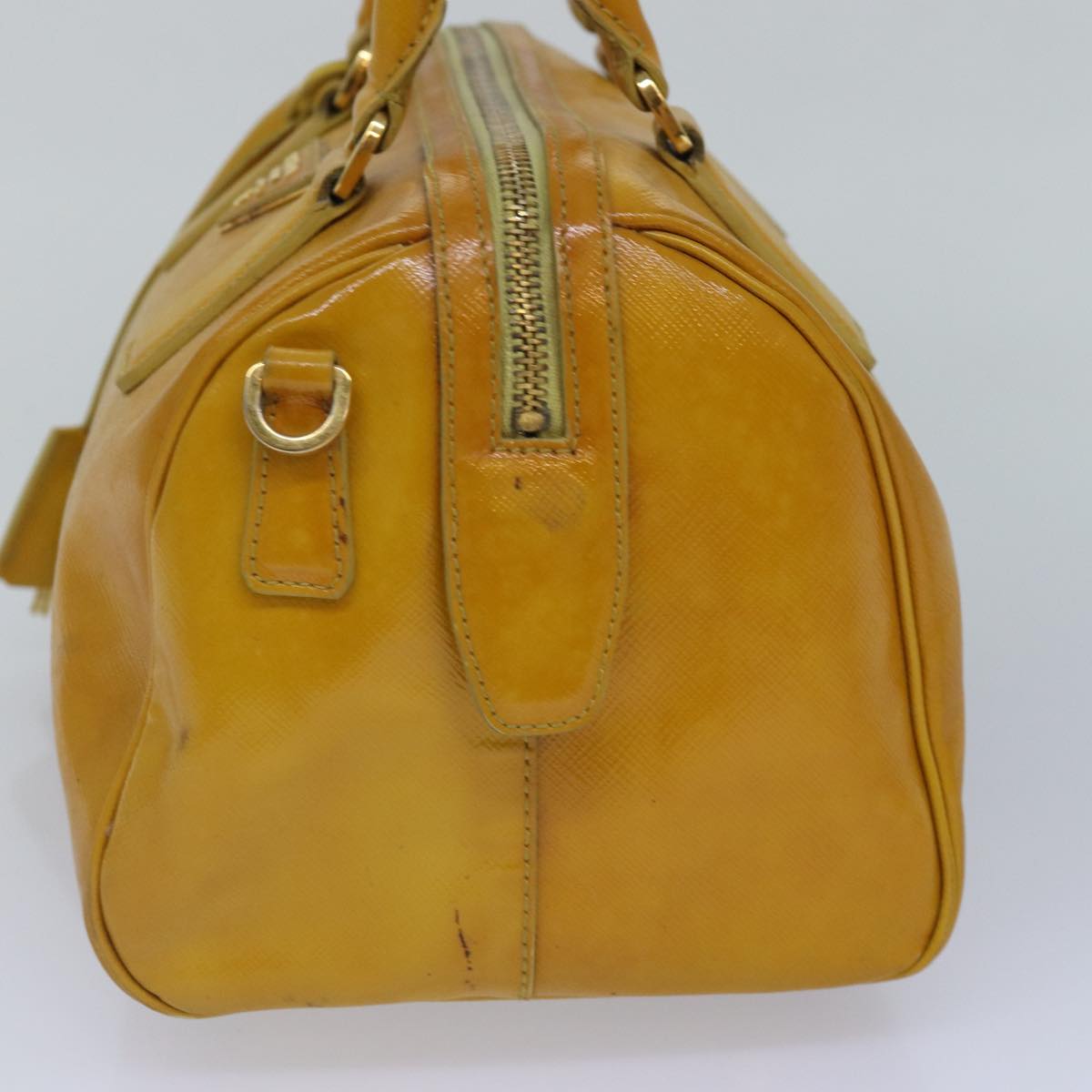 PRADA Hand Bag Safiano leather 2way Yellow Gold 87430