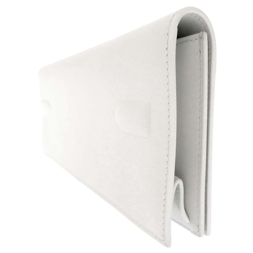 HERMES Birkin Shadow Clutch Bag New White Swift Leather