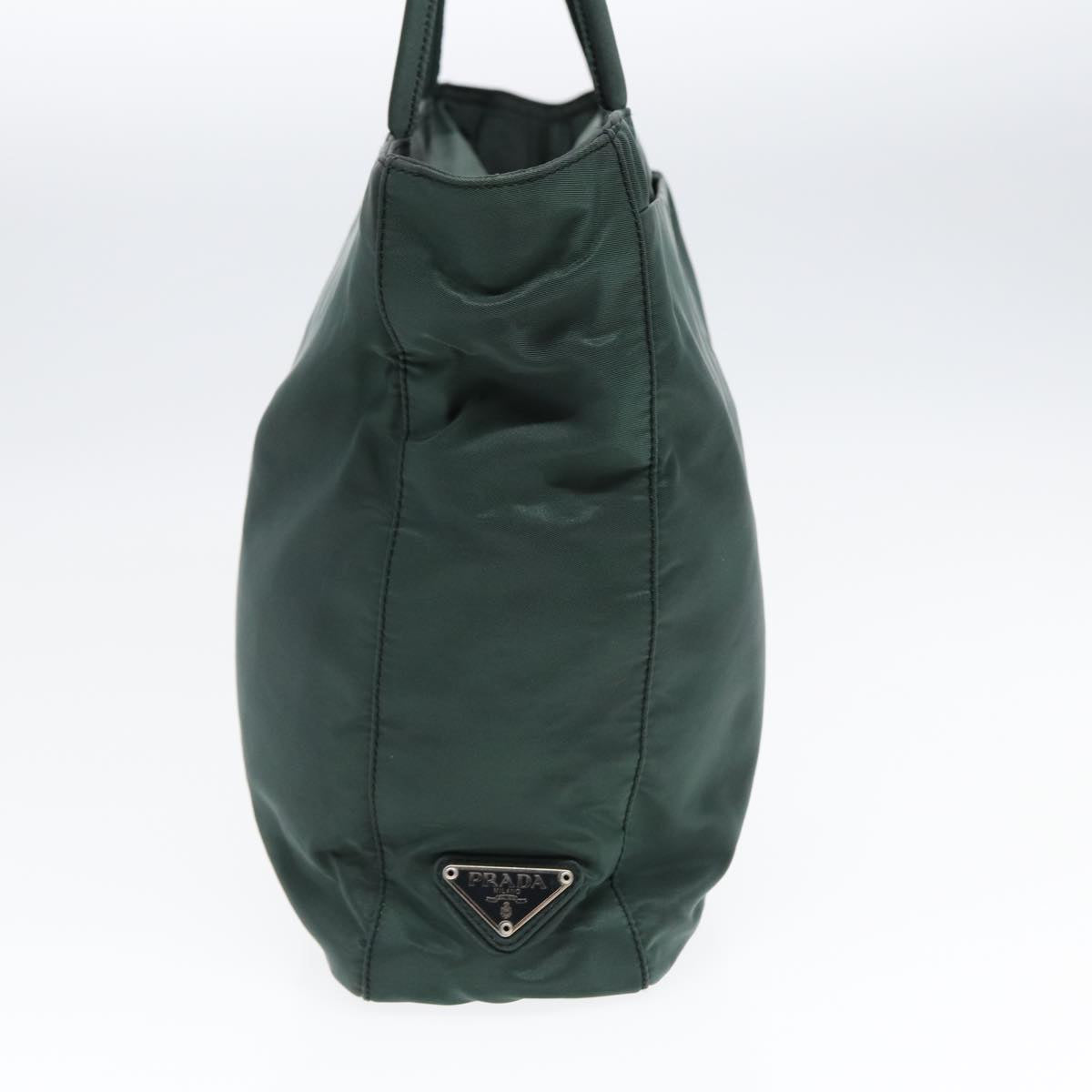 PRADA Tote Bag Nylon Khaki Silver 87760