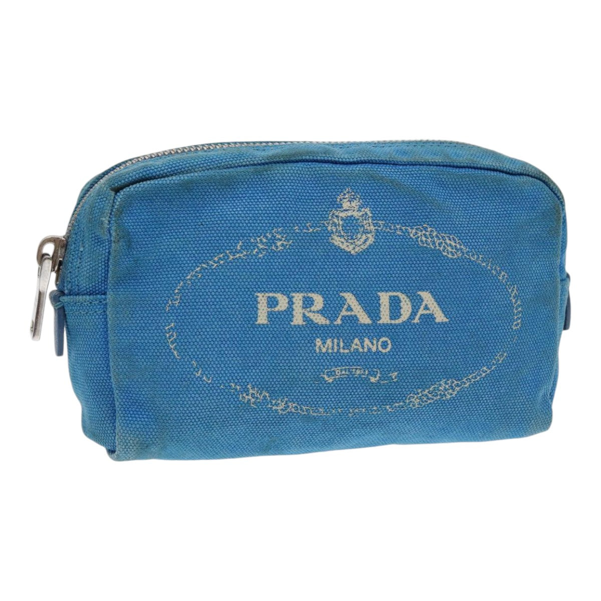 PRADA Pouch Canvas Light Blue 87800