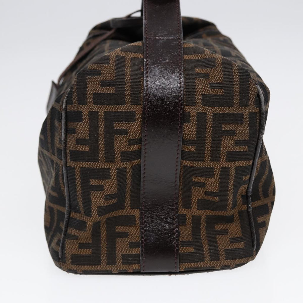 FENDI Zucca Canvas Vanity Pouch Brown Black Silver 87877