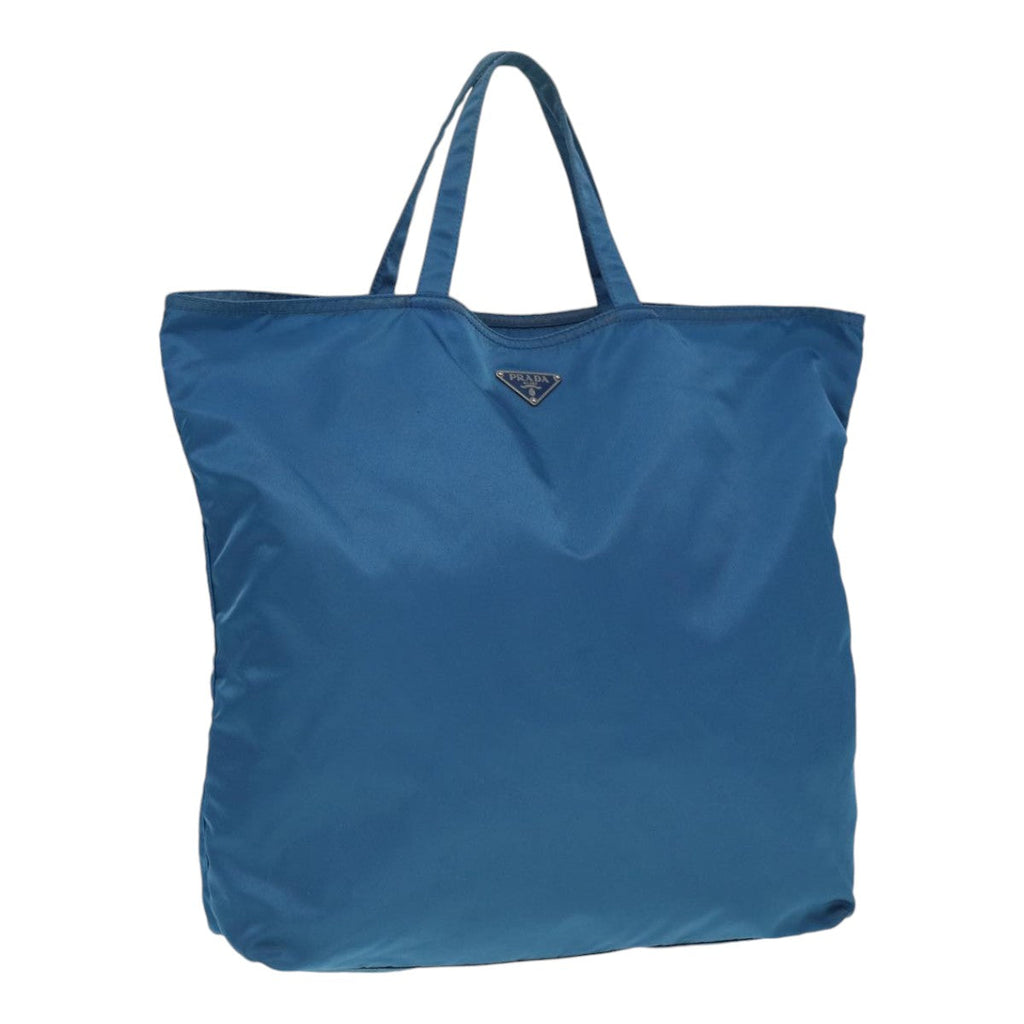 PRADA Tote Bag Nylon Blue Silver 87908