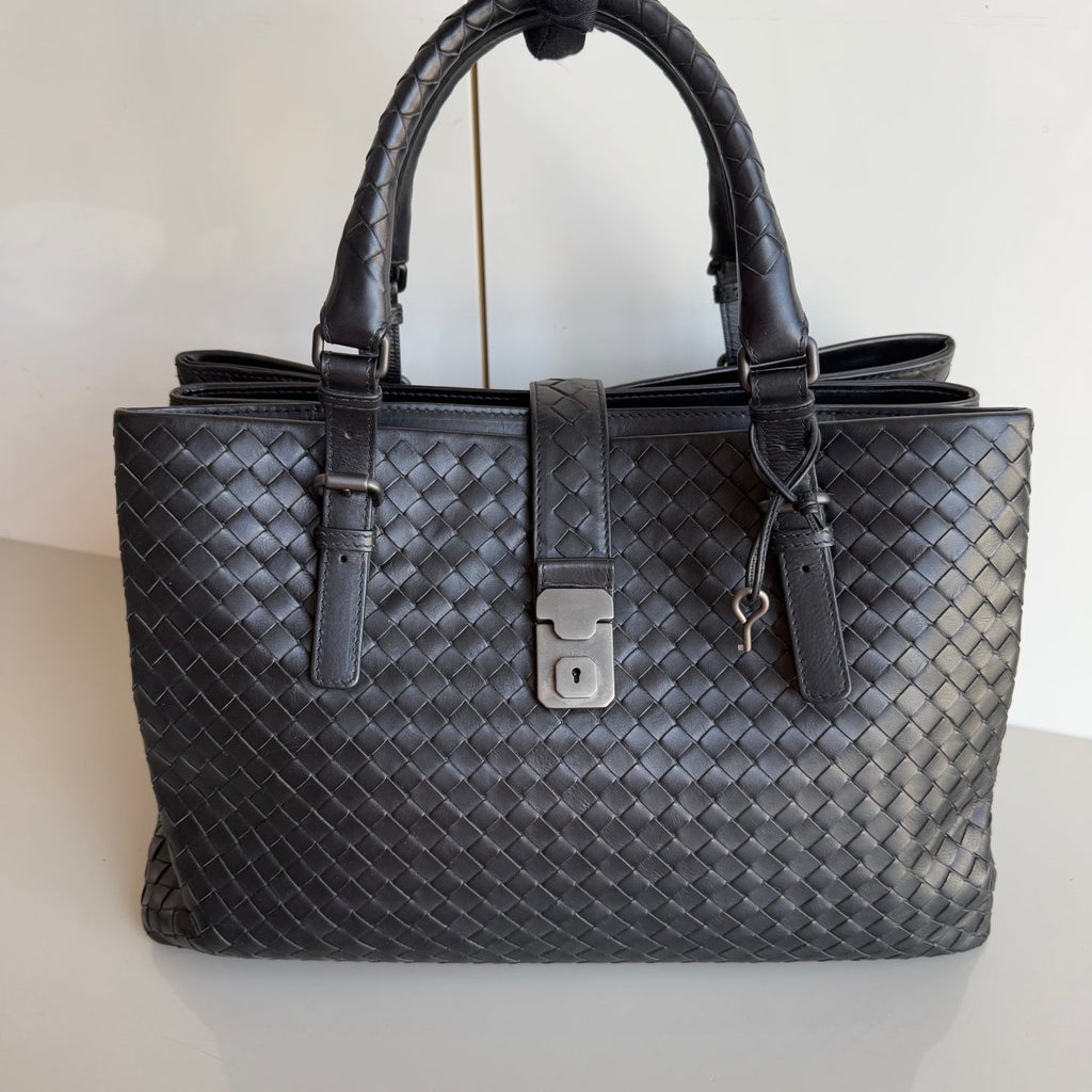 Bottega Veneta Roma Large Intrecciato Nappa Leather Black 35cm