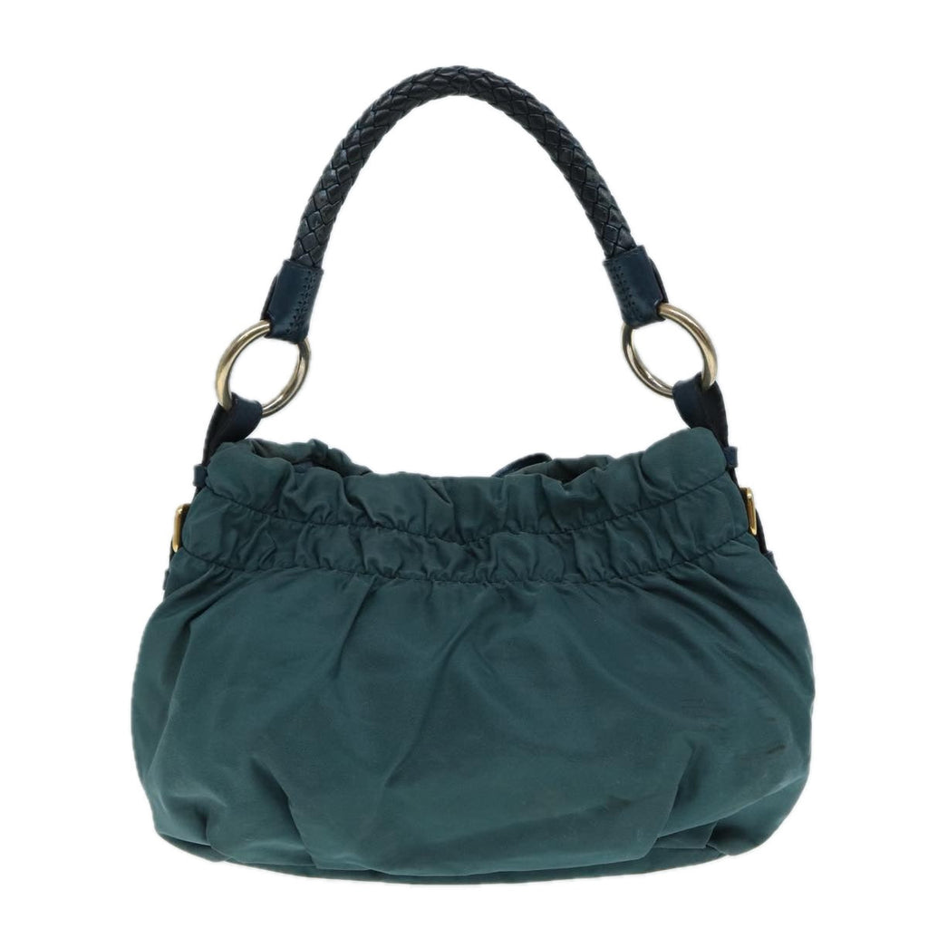 PRADA Hand Bag Nylon Green Gold 88089