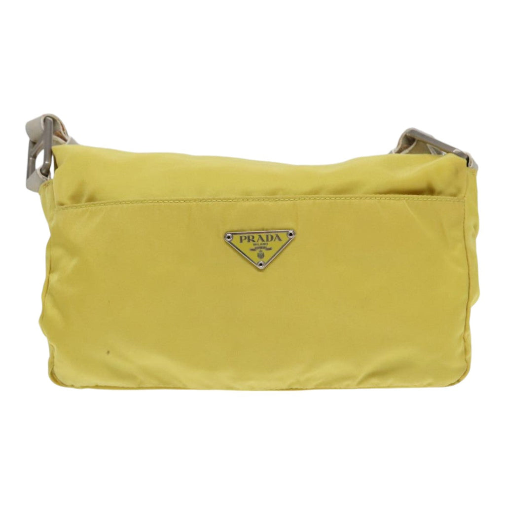 PRADA Shoulder Bag Nylon Yellow Silver 88093