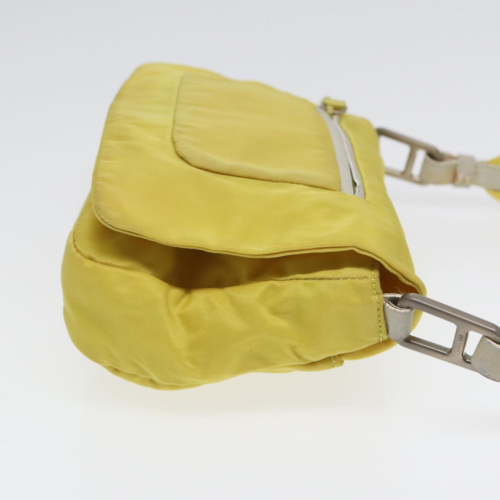 PRADA Shoulder Bag Nylon Yellow Silver 88093