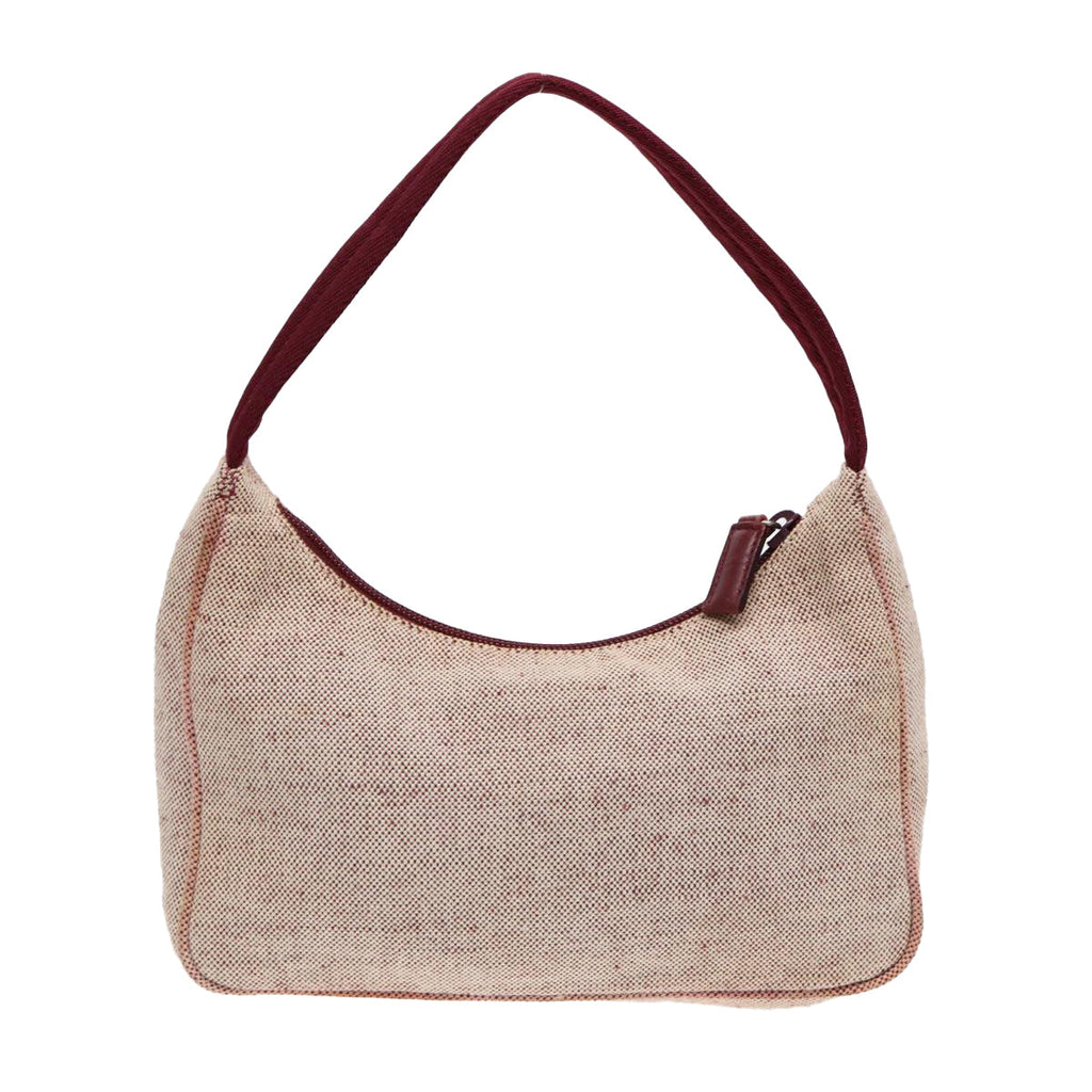 PRADA Sports Hand Bag Canvas Beige Silver 88097