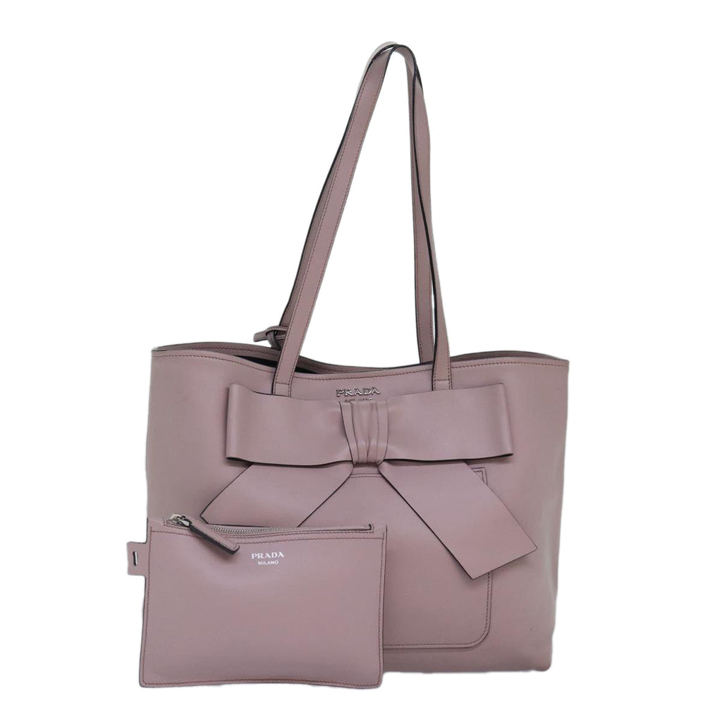 PRADA Tote Bag Leather Pink Silver 88098
