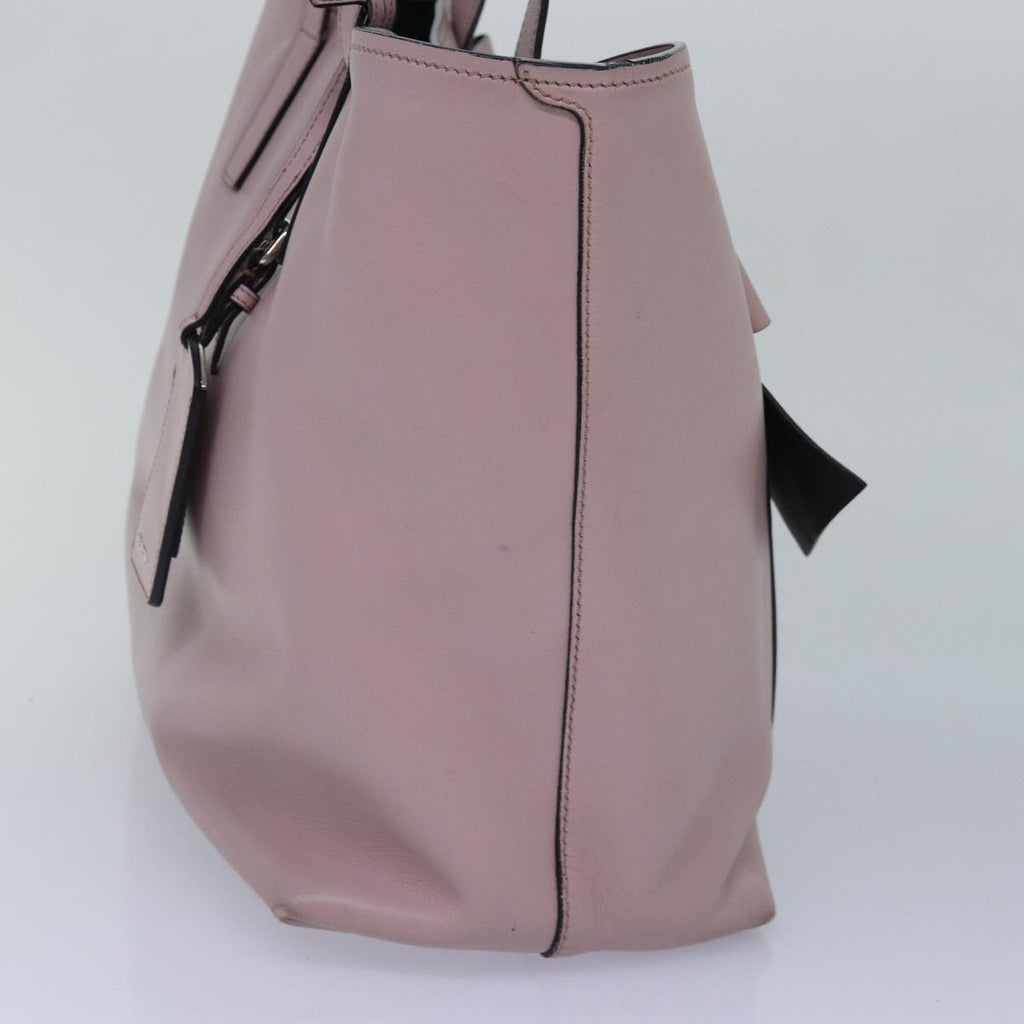 PRADA Tote Bag Leather Pink Silver 88098