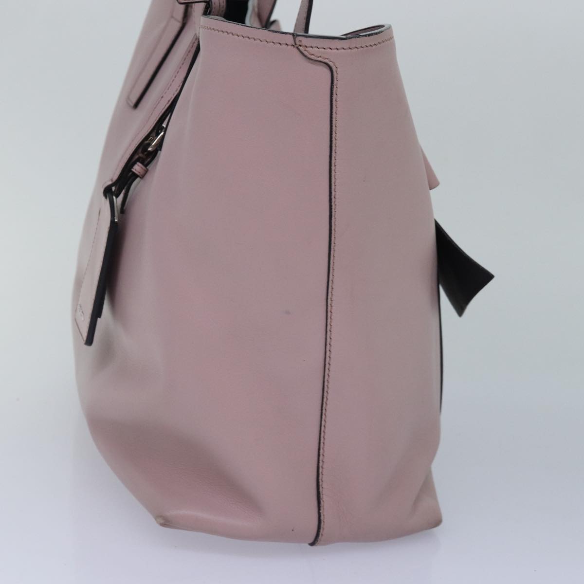 PRADA Tote Bag Leather Pink Silver 88098