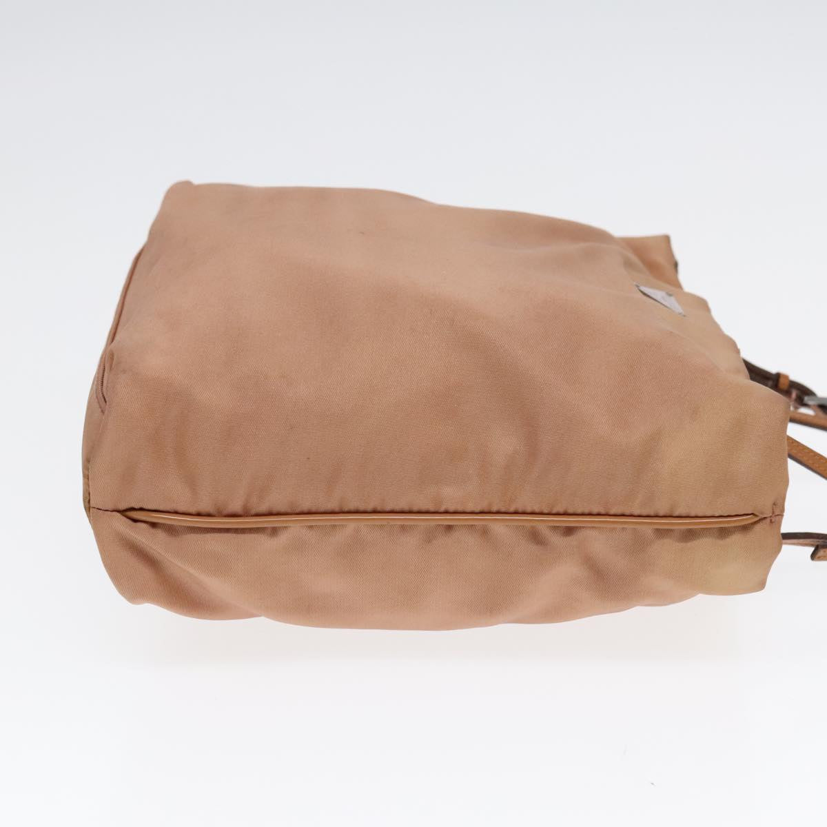 PRADA Hand Bag Nylon Beige Silver 88223