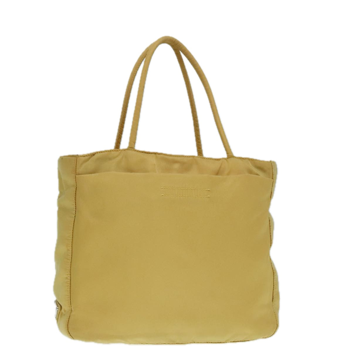 PRADA Hand Bag Nylon Yellow Silver 88229