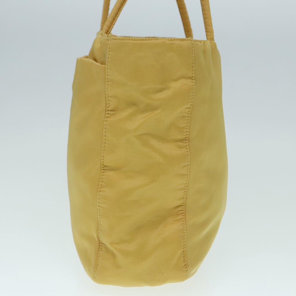 PRADA Hand Bag Nylon Yellow Silver 88229